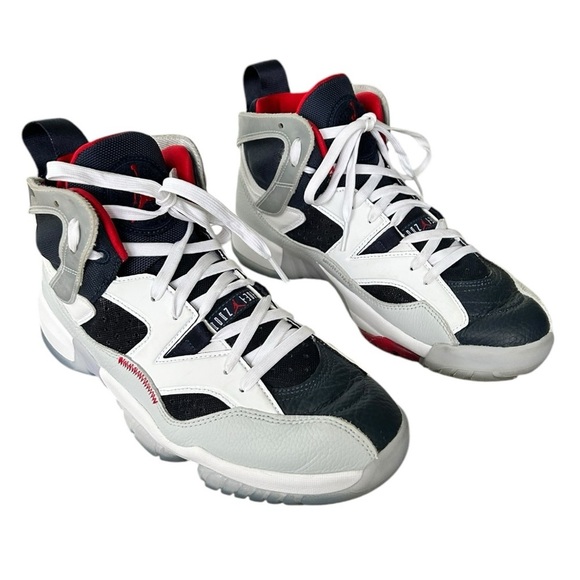 NIKE JORDAN Jumpman XIV Two Trey Olympic Sneakers Leather Mid Tops Men’s Sz 8 EC - Picture 1 of 14